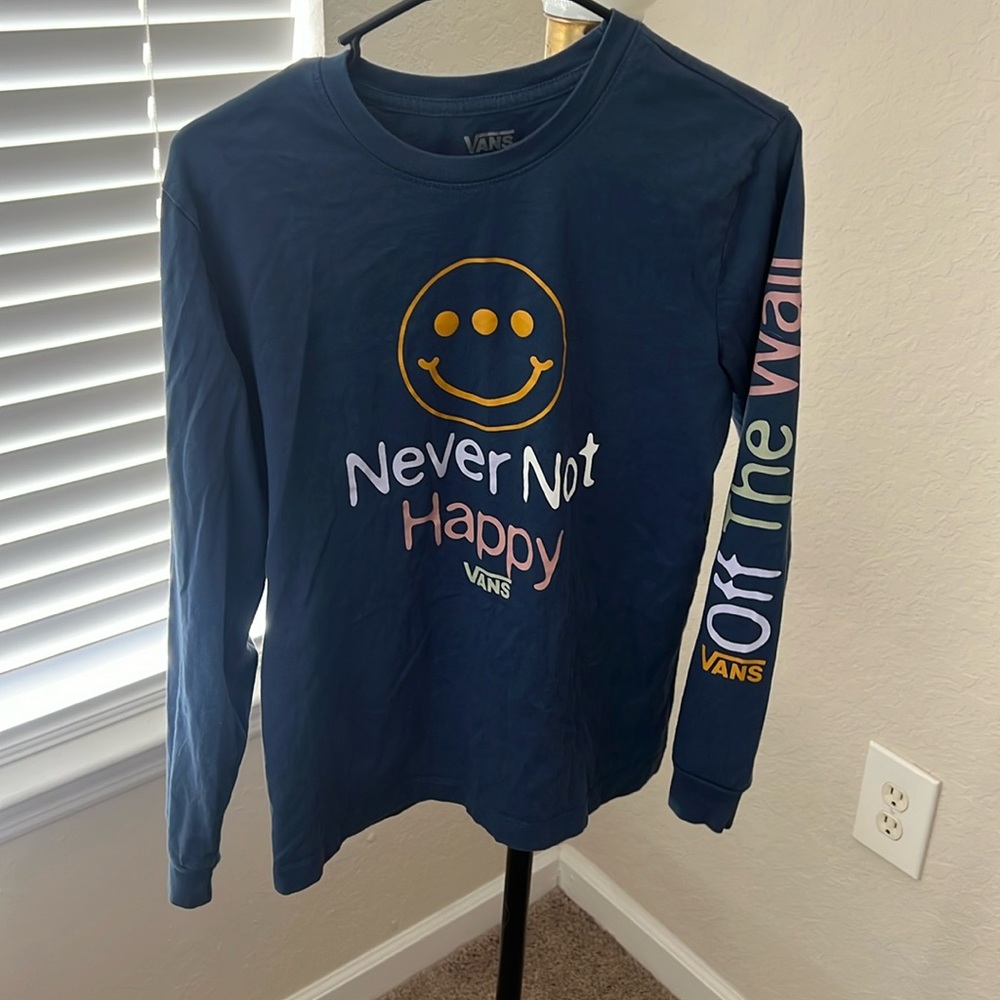 Womens small new condition vans blue long sleeve